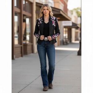 Winning Collection Bejeweled Western Riding Show Shirt Size Medium